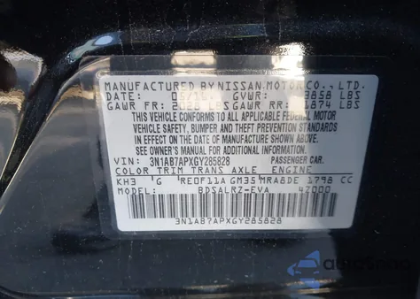 2016 Nissan Sentra Sr from USA, damaged, VIN 3N1AB7APXGY285828